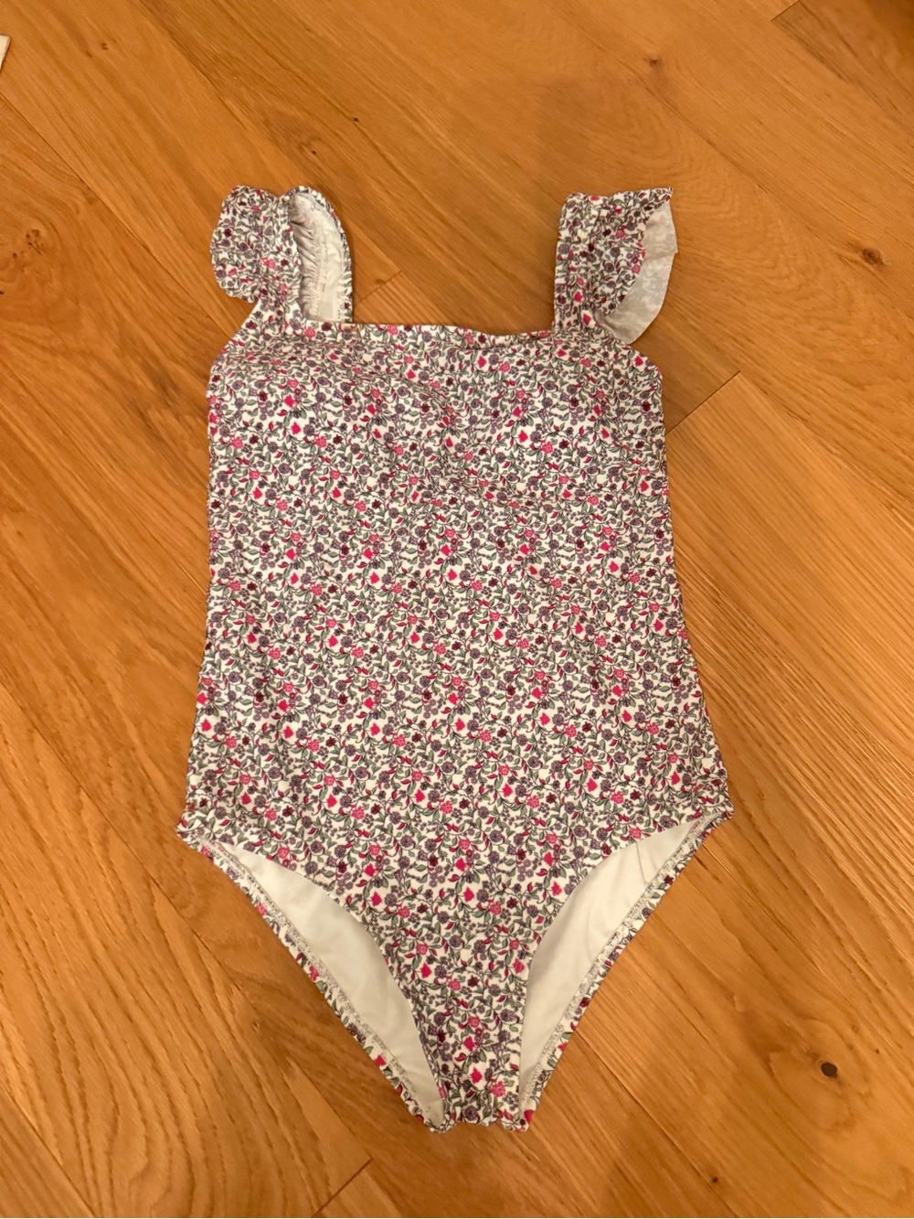 Kids Floral One-Piece Swimsuit with Ruffled Straps